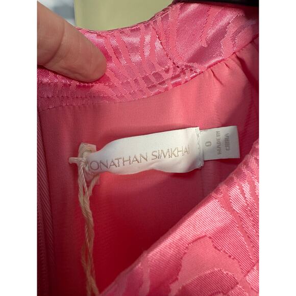 Jonathan Simkhai NWT Holland Satin-moire Mini Dress in Camellia Size 0 - Picture 7 of 9